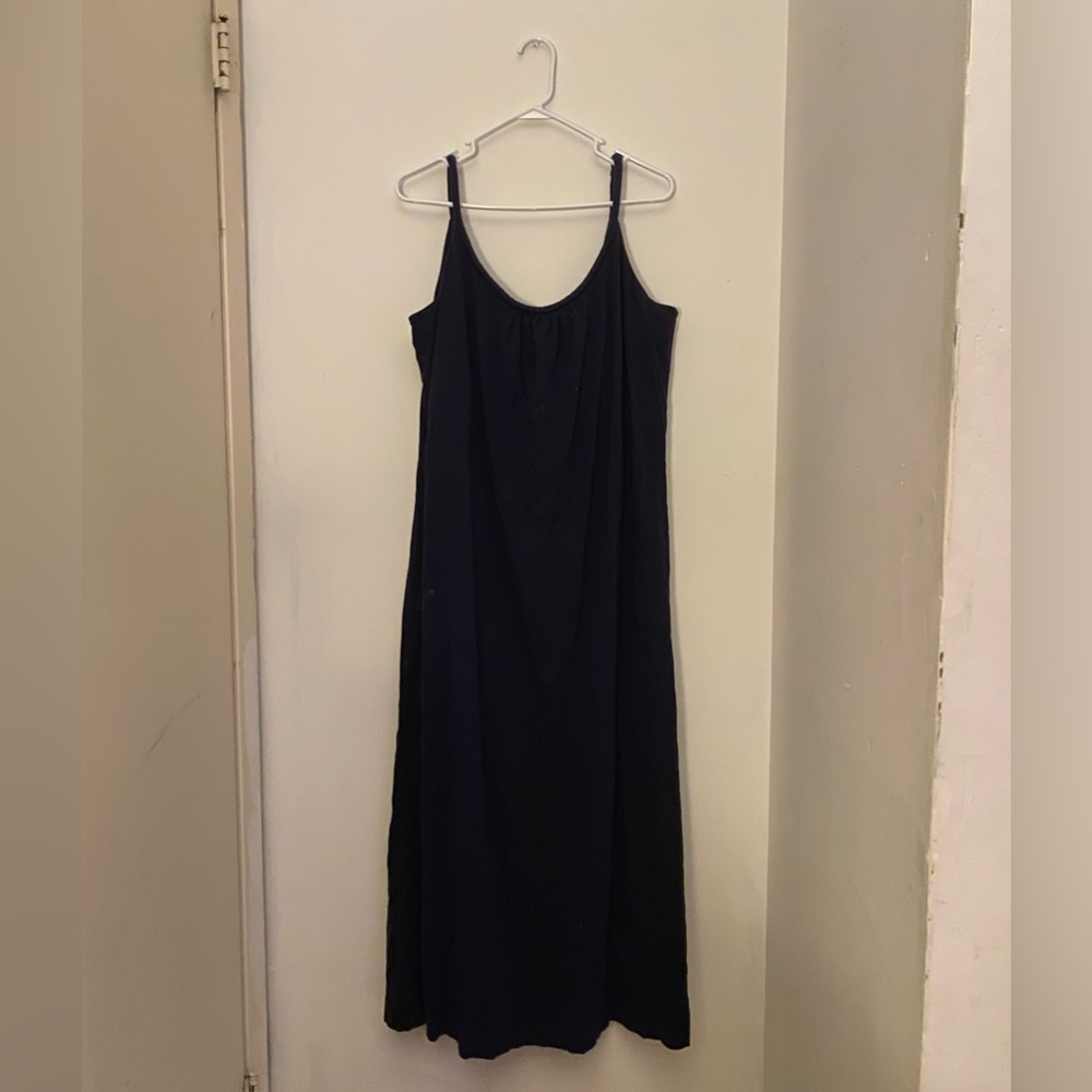 Size 2X Tommy Hilfiger Navy Blue Scoop Neck & Back Maxi Dress